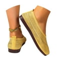 thumbnail image 3 of Womens Shoes,Casual Loafers Comfortable Round Toe for Daily Wear Travel Casual Loafers for Spring Fall,Shoes for Women,Yellow,6, 3 of 9