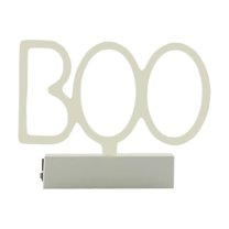 MOQIN LED Neon Bat Lights Halloween Decorations, Ghost Witch BOO Shape Neon Signs Night Lights Battery Operated Desk Table Lamp for Bedroom, Bar, Wall, Spooky Decor-Bat with Holder Base