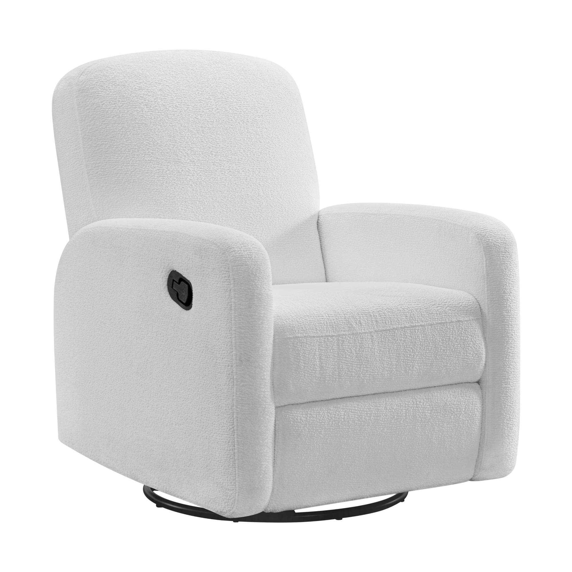 Oxford Baby Snuggly Upholstered Glider Recliner Rocking Chair, Green Guard Gold Certified, 360° Swivel For Nursery And Living Room - Plush White