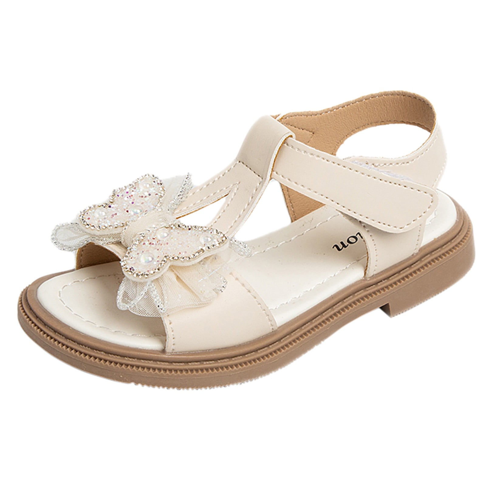 adviicd Girls Sandals Girls Sandals Open Toe Strappy Summer Shoes Dress Sandals for Girls White 28