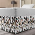 thumbnail image 1 of Feathers Bed Skirt, Arrangement of Types of Quills in Vivid Tones Grey Splashes Image Print, Elastic Bedskirt Dust Ruffle Wrap Around for Bedding Decor, 4 Sizes, Multicolor, by Ambesonne, 1 of 2