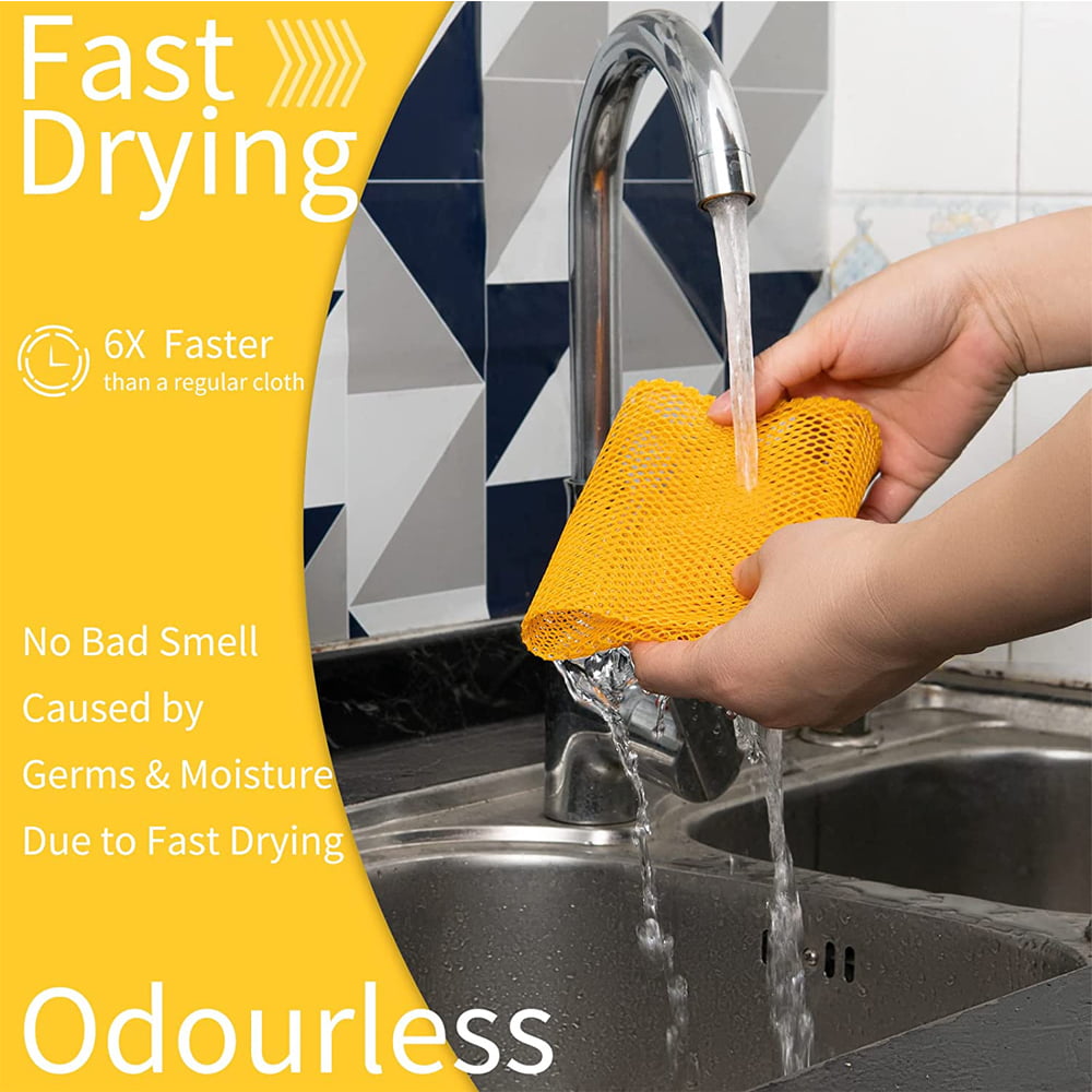 DishMesh - Premium No Odor Kitchen Dish Net and Scrubber Mesh, Easy to  Clean for Scratch Free Quick Washing and Scrubbing of Dishes and Counters,  Long
