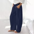 thumbnail image 6 of KDDYLITQ Sweatpants Women Cotton Drawstring Casual Gym Trousers Barrel Wide Leg Sweatpants Baggy 2025 Sweat Pants Trendy Active Pants with Pockets Navy L, 6 of 6