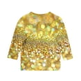 thumbnail image 4 of Spazoro Kids Girls Shirts Tee, Shiny Printed Long Sleeve Crew Neck 2025 Casual Loose Tops for Child Girls Gold Size 4 T, 4 of 5