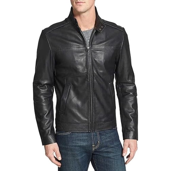 New Men Quilted Leather Jacket 100% Genuine Soft Lambskin Biker Bomber A126