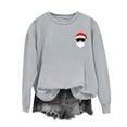 thumbnail image 6 of SELONE Crew Neck Sweatshirts Women Christmas Santa Claus Print pullover Shirts Soild Tops Cute Vacation Clothes, 6 of 6