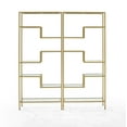 thumbnail image 4 of Crosley Furniture Sloane Art Deco Glass Metal Etagere in Gold (Set of 2), 4 of 7