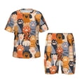 thumbnail image 1 of Fotbe Cute Cat Paw Pijama Estampada de 2 Piezas para Niños – Ropa de Dormir de Manga Corta Cómoda para Niños y Niñas, Camiseta y Shorts de Algodón-Medium, 1 of 6