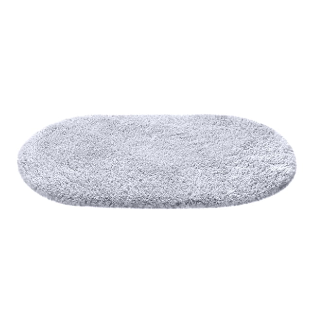 Maplenight Oval Bathroom Rugs Non Slip Washable 35x24in Soft Absorbent Bath Rugs Quick Dry Anti Mold Shower Rug for Bathroom Floor Tub and Shower Gray