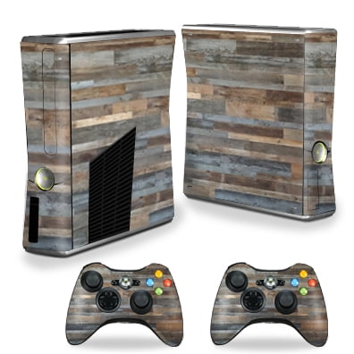 Xbox 360 Controller Skins MightySkins Protective Vinyl Skin Decal for Xbox 360 S Slim + 2 controllers Case wrap cover sticker skins Gray Wood ()