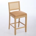 thumbnail image 4 of MIKIBAMA Counter Height Bar Stools Set of 4, Rattan Back, Linen Seat, 4 of 11