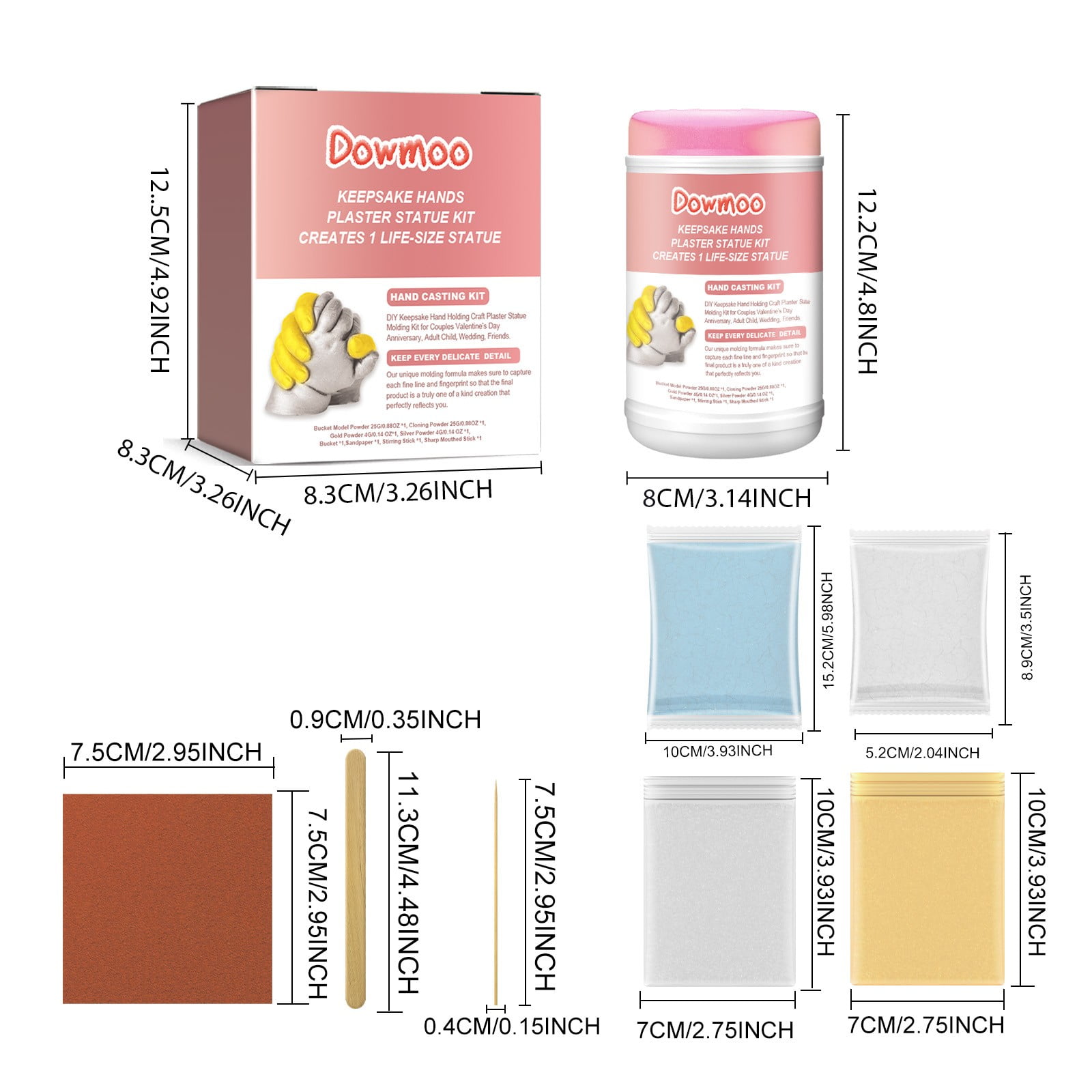 Kit De Moulage De Mains Souvenir – Kit De Moulage à La Main Pour La Famille – Plâtre Saint-Valentin 3D Main Modèle Artisanat Poudre Pour Activités De Vacances