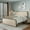 Beige, variant on MAYEERTY Queen Metal Bed Frame Curved Upholstered Headboard Storage for Bedroom Beige