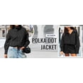 thumbnail image 4 of PUWEI Women's Casual Polka Dot Coats Lightweight High Neck Cropped Jacket with Pockets, 4 of 7