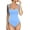 Blue, variant on Women's Seamless Bodysuit Square Neck Sleeveless Tapered Shoulder Straps Tank Tops Summer