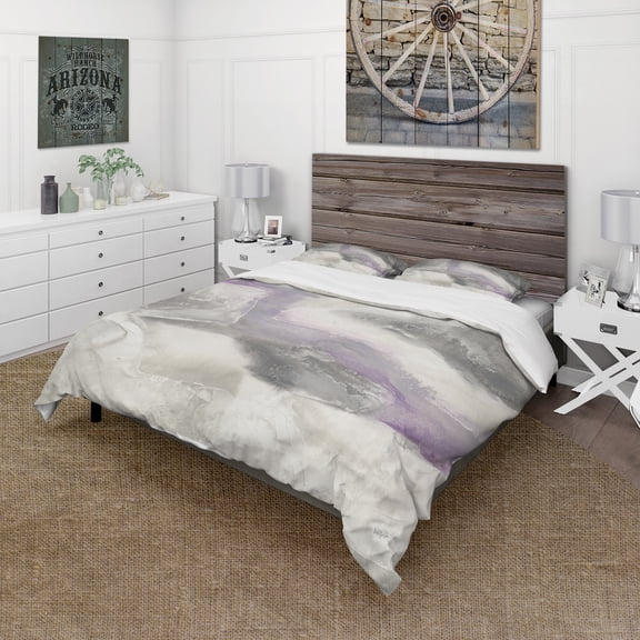 Designart 'Watercolor Minimal Purple Tones II' Cottage Duvet Cover Set