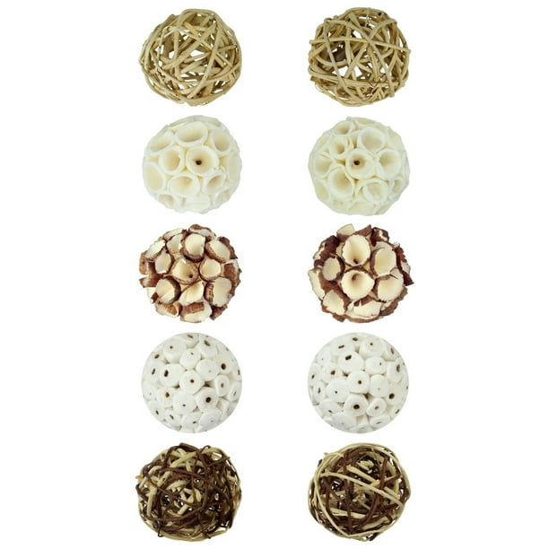 4 inch Decorative Ball Bowl Fillers, Vase Fillers, Brown, 10 Pack