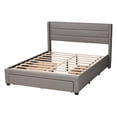 thumbnail image 4 of Baxton Studio Braylon Gray Fabric and Brown Wood Full Size Storage Platform Bed, 4 of 13