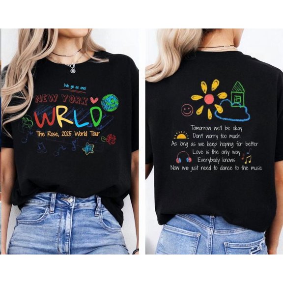 Unisex The Rose WRLD Tour 2025 Graphic T-Shirt, Sizes S-5XL, Tbun
