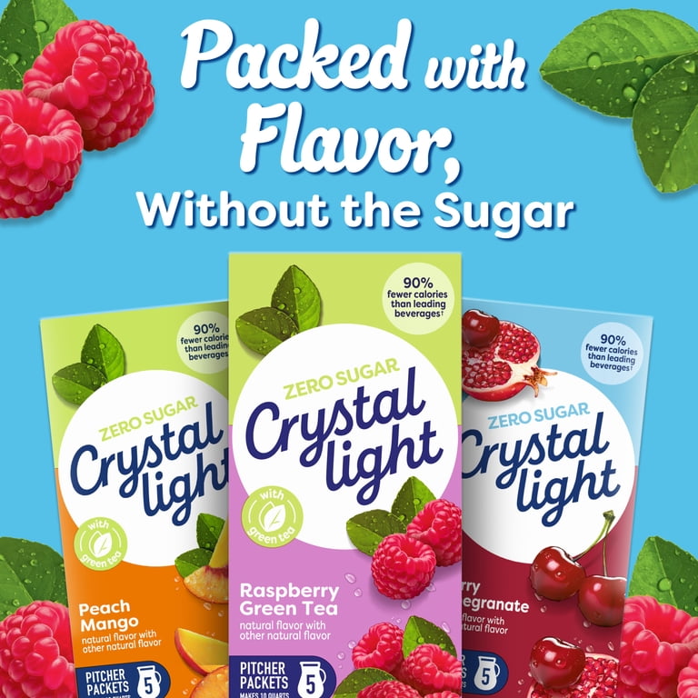 4 pack) Crystal Light Drink Mix, 5 Pitcher Packets, for Flavorful