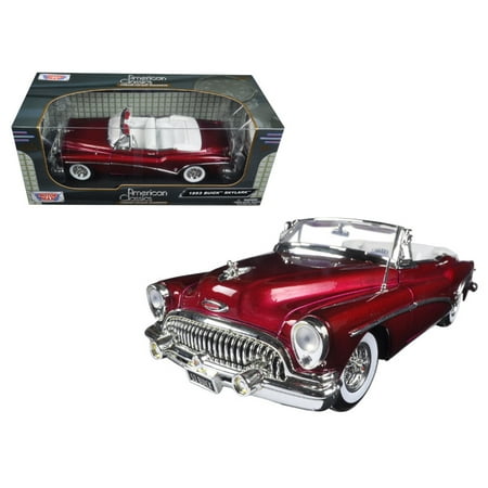 - 1953 Buick Skylark Burgundy 1/18 Diecast Model Car by Motormax
