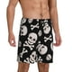 thumbnail image 2 of Balery black white Skull bone Pantalones cortos de pijama de punto de algodón para hombre con cinturilla y bolsillos-Medium, 2 of 6