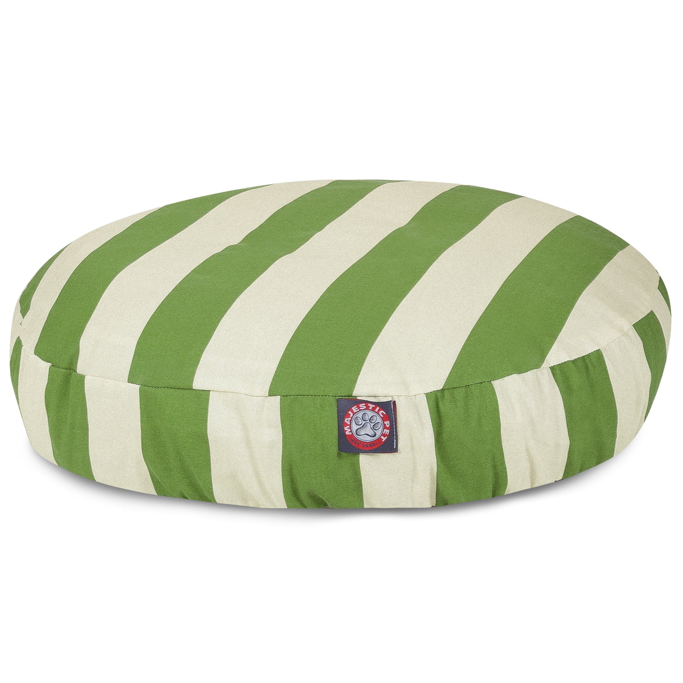 Majestic Pet | Vertical Stripe Round Pet Bed For Dogs, Removable Cover, Sage, Medium