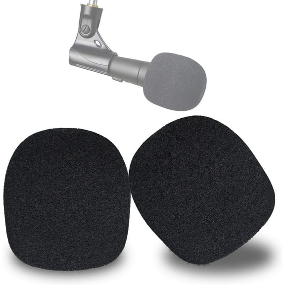 2 Pack SM58 Pop Filter for Mic, Windscreen Microphone Cover Foam Compatible with Shure SM58 Microphone, SM58S SM58-LC Ball Type Mic to Reduce Wind Noises by SUNMON (Black)