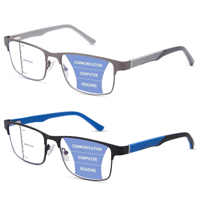 Gafas de lectura multifocales progresivas ZERPEET, paquete de 2, para hombre