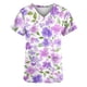 thumbnail image 4 of Tops de Manga Corta para las Mujeres Suelto Ajuste Casual Suelto Impreso Bolsillo V-Cuello Enfermería Uniforme Superior, 4 of 5