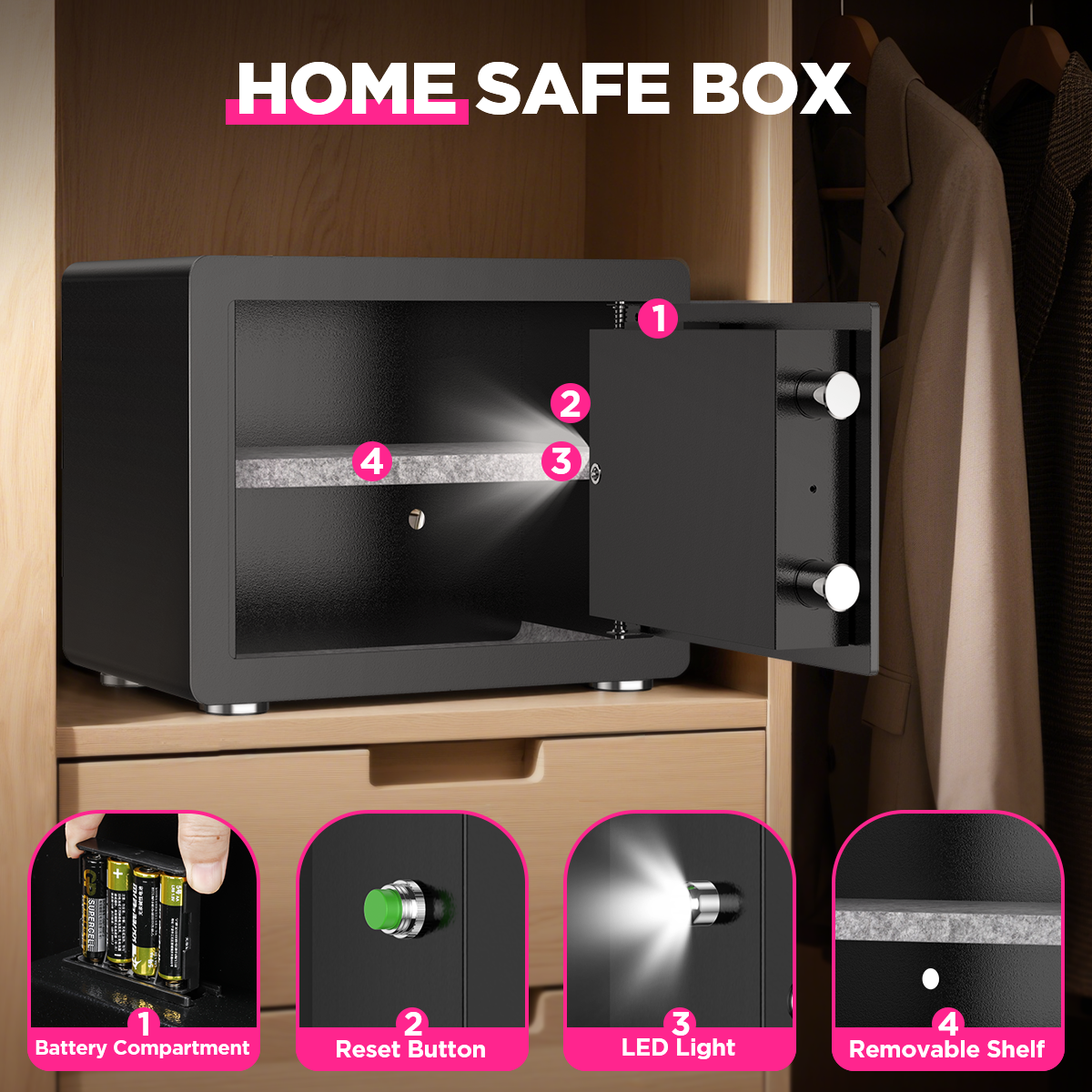 Sysenfo 1.5 Cu Ft Home Security Safe with Digital Keypad photo 3