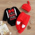 thumbnail image 3 of Gupgi Ensemble de Vêtements pour Bébés Garçons de la Saint-Valentin Justaucorps à Manches Longues Col Rond Pantalon Imprimé Cœur, 3 of 9