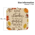 thumbnail image 2 of Honeii Thanksgiving With A Grateful Heart print Leather Coaster Set of 4, ideal for safeguarding your furniture from drinks spills and effortless cleanup-Square, 2 of 6
