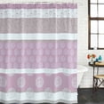 thumbnail image 2 of Farm Fruits Shower Curtain, Waterproof Shower Curtains for Bathroom, Watermelon Lemons Peach Pink Grey Striped Washable Fabric Bathtub Curtain Set Bath Decor with 12 Hooks Stall 36"x72", 2 of 8