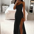 thumbnail image 4 of Winter Savings Clearacne Women's Cocktail Dresses Women'S Dress Elegant Backless Gown Silky Satin Spaghetti Party Dress With Chest Spread Side Slit Wedding Evening Dress, 4 of 6