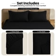 thumbnail image 2 of Lux Decor 4 Piece Twin XL Bed Sheets Set - Deep Pocket Twin XL Sheets Set, Soft Microfiber Breathable & Cooling Sheets (Black), 2 of 10