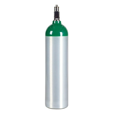 New 14.6 Cu Ft Medical D Aluminum Medical Oxygen Cylinder with CGA870 Post Valve - Ships Empty