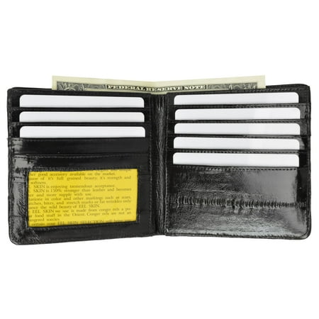 Eel Skin Clutch - Genuine Eel Skin Bi-fold Mens Hipster Wallet E 711