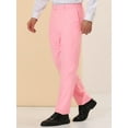 thumbnail image 3 of Unique Bargains Men's Dress Pants Slim Fit Flat Front Chino Business Wedding Suit Pants 36 Pink, 3 of 7