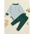 thumbnail image 6 of Elippeo Baby Boys Pants Set, Long Sleeve Striped Romper with Pants Fall Outfit for Casual Daily 3 6 9 12 18 Months, 6 of 9