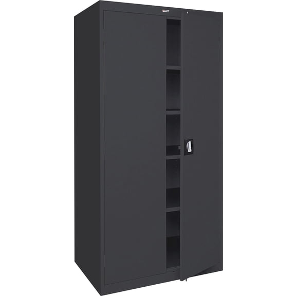 Lorell, LLR41308, Fortress Series Storage Cabinets, 1 Each, Black