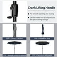 thumbnail image 4 of YYAo Large Sun Umbrella, Umbrella Canopy, 10 Feet Patio Umbrella with 112 Solar Lights and Crank Handle-Navy, 4 of 8