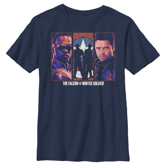 Boy's Marvel The Falcon and the Winter Soldier Group  Graphic Tee Navy Blue X Large
