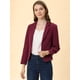thumbnail image 4 of INSPIRE CHIC Chaqueta abierta de la chaqueta del traje de la cosecha del trabajo de la oficina del frente de las mujeres Borgo?a-Sólido XL, 4 of 6