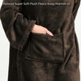 thumbnail image 3 of Catalonia Wearable Blanket with Sleeves and Pocket, Cozy Soft Fleece Micro Plush Wrap Adult Blanket Robe for Women Men, Makes a Great Gift for Holidays, Brown, 73" x 51”, 3 of 7
