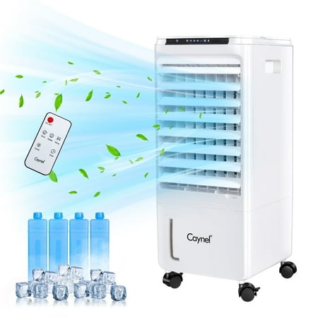 CAYNEL Evaporative Air Cooler, Portable Air Conditioners w/7H Timer for Auto-Off,1.85-Gal Tank Windowless Air Conditioner,Swamp Cooler Air Conditioner for Room Bedroom Outdoor Indoor