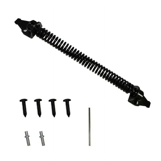 Resorte de puerta de cerca de 14 "cierre automático y ajustable para cerca de madera o vinilo, acero al carbono, negro (resorte de puerta-14")
