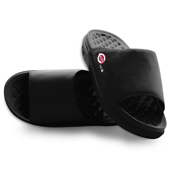 Unisex ISlide Black Cincinnati Reds Minimalistic Motive Slide Sandals