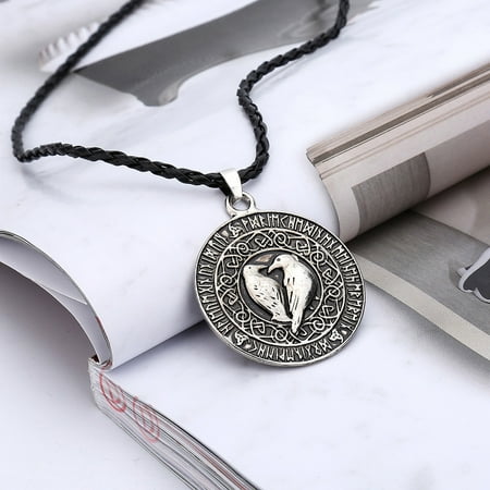 - Outtop Norse Viking Pendant Necklace Valknut Raven Pendant Runa Talisman Amulet Knot