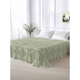 thumbnail image 5 of Sage Green Queen Size Flat Sheet, Wrinkleproof & Fadeproof Cooling Flat Bed Sheet Only, Geometric Flower Leaf Diamond Plaid Retro Breathable Soft Bedding Top Sheets 90 x 102 Inches, 5 of 8